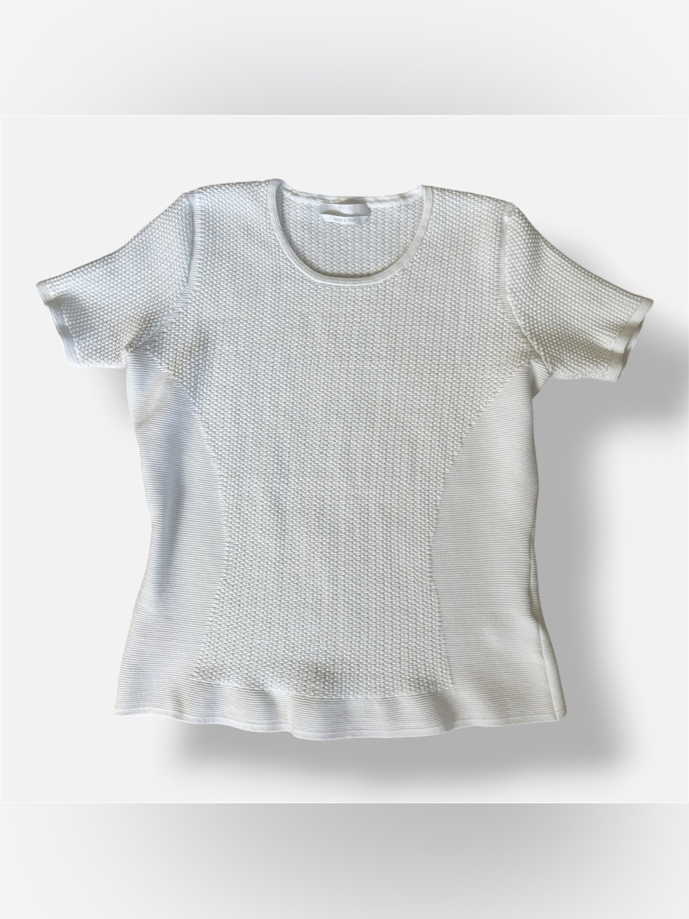 Boss White Stretch Short Sleeve Top